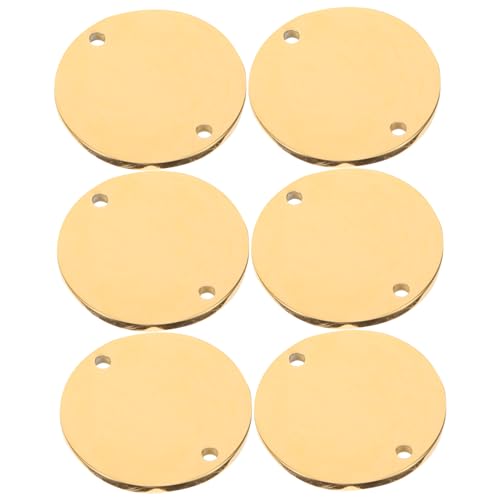 Housoutil 6 Stück Runde Blanko Anhänger für DIY Stanzbare Etiketten für Haustier Tags Schmuckherstellung und Personalisierte Gravuren von Housoutil