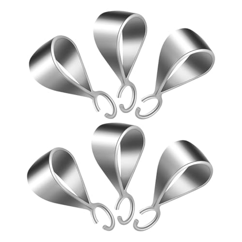Housoutil 6 Stück Schmuckverschluss Charm Anhänger Bails für DIY Bastelbedarf Platinfarbe Silber Stilvolle und Langlebige Verbindungselemente für von Housoutil