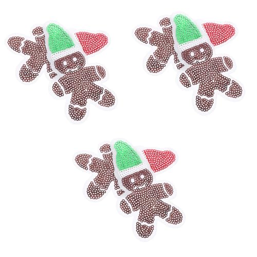 Housoutil 6 Stück Schneemann Patches mit Pailletten Gestickte Applikationen für Diy Kleidung Weihnachtsdeko Aufbügelbare Stoffaufnäher für Festliche Bastelprojekte von Housoutil