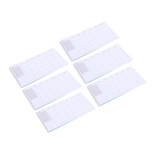 Housoutil 6 Stück Selbstklebende Monatsplaner Notizblöcke Praktische Memo Pads für Schule Büro Wiederverwendbare Haftnotizen Seitiges Schreibpapier für Planung Organisation von Housoutil