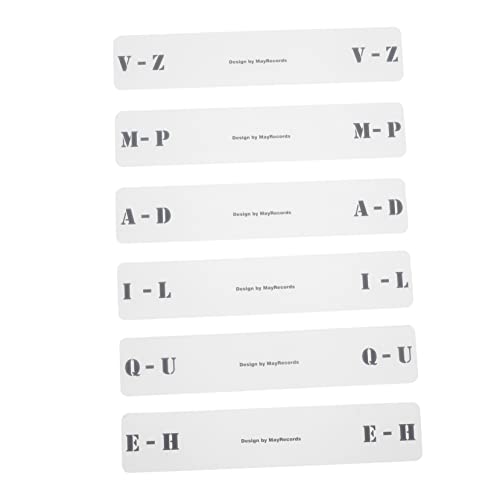 Housoutil 6 Stück Sortierkarte aufzeichnen Trennwand für Schallplatten Vinyl-Album Schallplatten-Organizer Vinyl-Sortierkarten Karteikarte des Rekordorganisators Schallplattenteiler Acryl von Housoutil