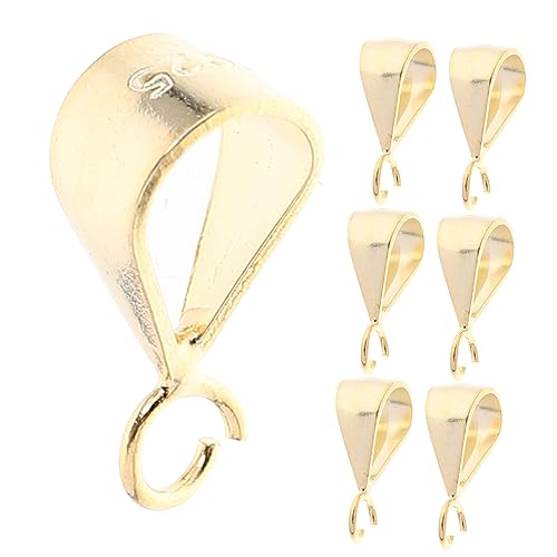 Housoutil 6 Stück Sterling Silber Anhängerschlaufen für Schmuckherstellung Quetschperlen Verschlüsse DIY Charm Halter für Halsketten Schlüsselanhänger und Bastelzubehör von Housoutil