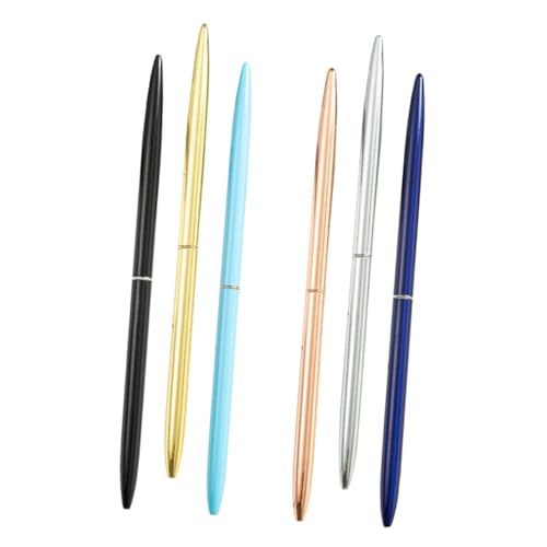 Housoutil 6 Stück Stift aus Metall kugelschreiber schreibutensilien sign pen kugleschreiber Unterschriftsstift Stifte schlank Geschäft Ball Signaturstift Büro Business Stift Rostfreier Stahl von Housoutil