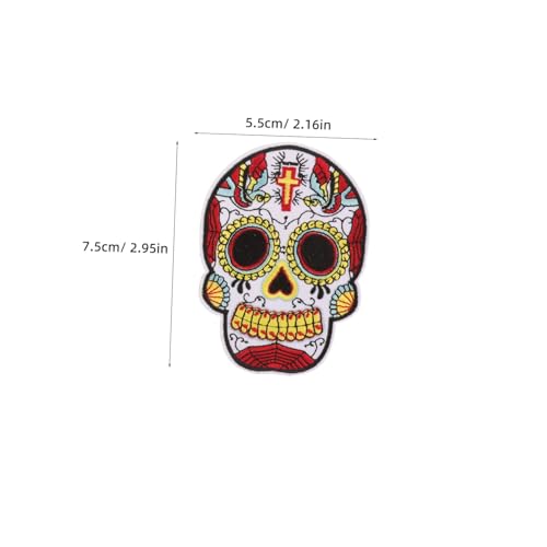 Housoutil 6 Stück Teiliges Bestickte Totenkopf-patches zum Aufnähen Langlebige Halloween Applikationen DIY Kleidung Flicken für Jacken und Rucksäcke Kreative Reparatur und Dekoration von Housoutil