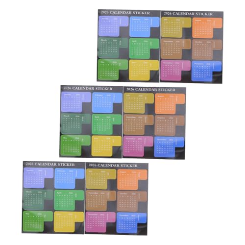 Housoutil 6 Stück Teiliges Bunte Kalender aufkleber mit Selbstklebenden Index tabs Monats Wochenplaner etiketten für Notizbücher Tägliche Terminübersicht und Organisationshilfe von Housoutil