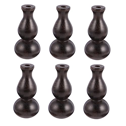 Housoutil 6 Stück Teiliges Holz Hängedekoration Kreativer Kleiner Gourd Anhänger Hochwertigem Holz für DIY Handwerksprojekte und Wohnaccessoires Schwarzes von Housoutil