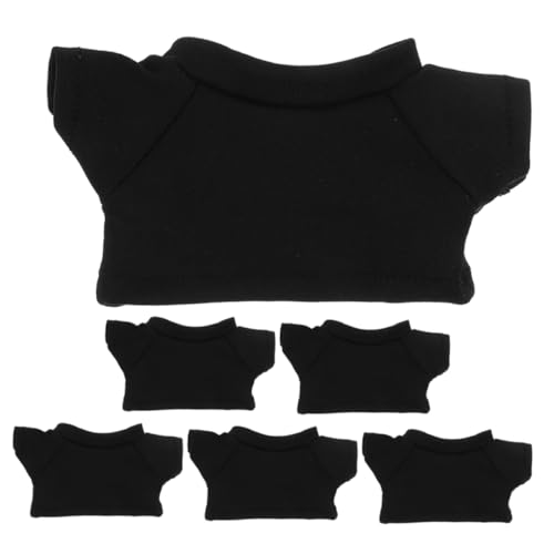 Housoutil 6 Stück Teiliges Schwarze T Shirts für Plüschbären Weiche Baumwoll Bärenshirts mit Rundhalsausschnitt Grundlegend für DIY Bärenkleidung und Mini Animationsspielzeug Passend für von Housoutil