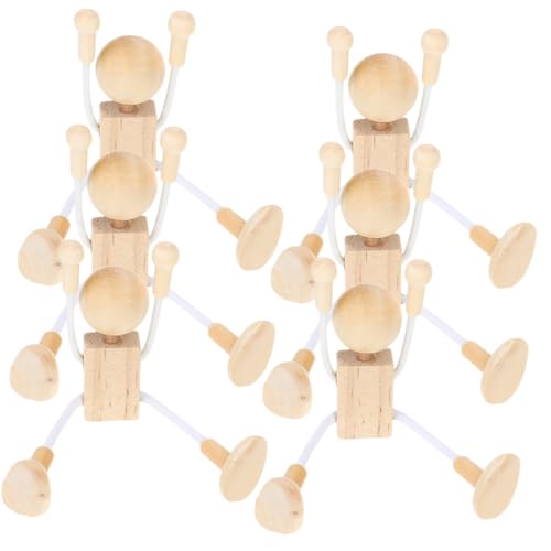 Housoutil 6 Stück Teiliges Unbemalte Holzfiguren Puppen zum Bemalen DIY Kinderhandwerk Kreative Holzdolls für Dekoration und Malprojekte Housoutil 6 Stück Teiliges Unbemalte Holzfiguren Puppen zum Bemalen DIY Kinderhandwerk Kreative Holzdolls für Dekoration und Malprojekte von Housoutil