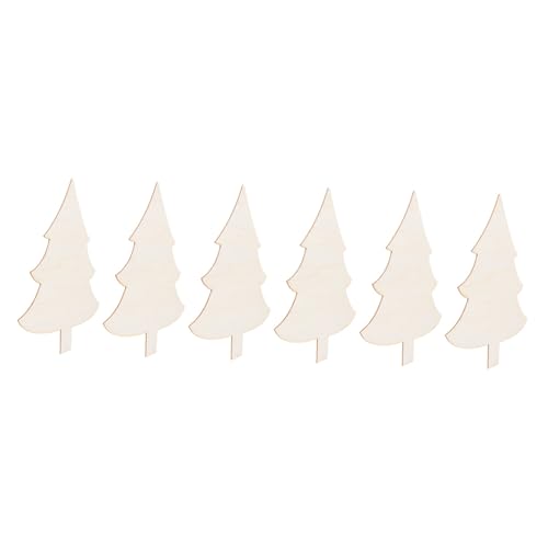 Housoutil 6 Stück Teiliges Weihnachtsbaum Holzscheiben Diy Bastelset Blanko Holzanhänger Weihnachtsdeko Basteln Unvollendete Holzstücke für Christbaumschmuckgestaltung von Housoutil