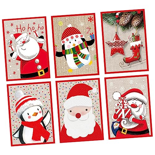 Housoutil 6 Stück Teiliges Weihnachtsgrußkarten mit Musikfunktion Klappkarten mit Festlichen Weihnachtsmotiven Langlebig für Familie und Freunde Vielfältiger Weihnachtswünsche von Housoutil