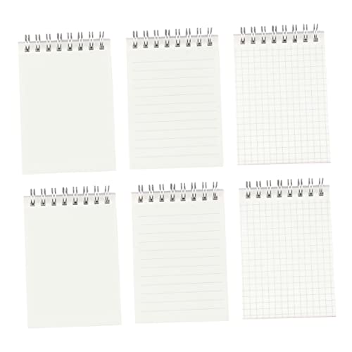 Housoutil 6 Stück Tragbare Mini Notizblöcke Vielseitige Schreibpads für Büro Reisen Transparentes Cover Liniert Blanko für Schule und Alltag von Housoutil