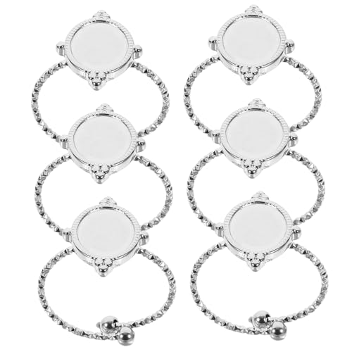 Housoutil 6 Stück Verstellbare Ringrohlinge für Schmuckherstellung DIY Ringbasis Blanko Fingerringe für Bastelprojekte für Designs von Housoutil
