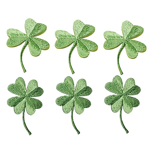Housoutil 6 Stück Vier -Blätter -Graspaste -Blume Stickerei Flecken Patches nähen An Tuch Aufkleber bestickte Stoffaufnäher gestickte Kleeblatt-Aufnäher Polyester Green Housoutil 6 Stück Vier -Blätter -Graspaste -Blume Stickerei Flecken Patches nähen An Tuch Aufkleber bestickte Stoffaufnäher gestickte Kleeblatt-Aufnäher Polyester Green von Housoutil