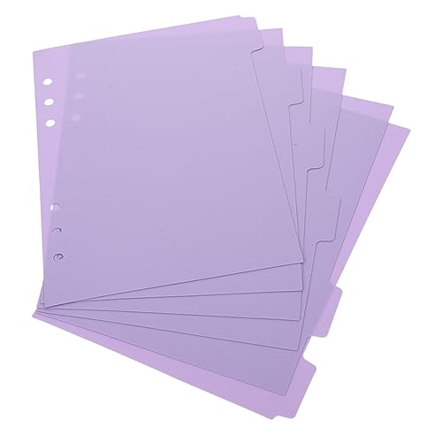 Housoutil 6 Stück herausnehmbare Ordnerteiler Loch bunt Notizbuch tragbar trennstreifen für ordner Farbige Registerkarten Trennblätter für Papierordner Notizblock-Trennlaschen pp Violet Housoutil 6 Stück herausnehmbare Ordnerteiler Loch bunt Notizbuch tragbar trennstreifen für ordner Farbige Registerkarten Trennblätter für Papierordner Notizblock-Trennlaschen pp Violet von Housoutil