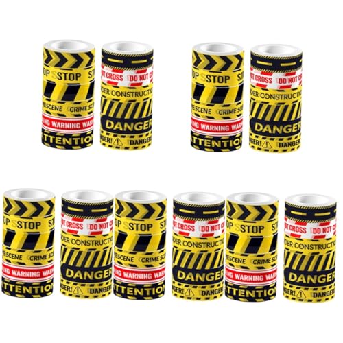 Housoutil 60 Rollen Teiliges Selbstklebendes Warnband Set Transparent DIY Scrapbooking Klebeband mit Warnslogans Leicht Abreißbar Klare Muster Rückstandsfrei für Bastel und Planer von Housoutil