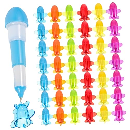 Housoutil 60 Stück Kugelstifte Stifte für die Schule Cartoon-Kugelschreiber Mini Punkt Ebene flugzeug Tragbare Kugelschreiber Studentenpreis Kugelschreiber dehnbare Stifte Plastik von Housoutil