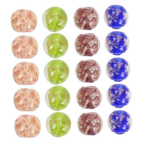 Housoutil 60 Stück Leuchtende Glasperlen Große Lochperlen Bunte Fluoreszierende Schmuckperlen DIY Bastelset für Armband Halskette Schmuckherstellung von Housoutil