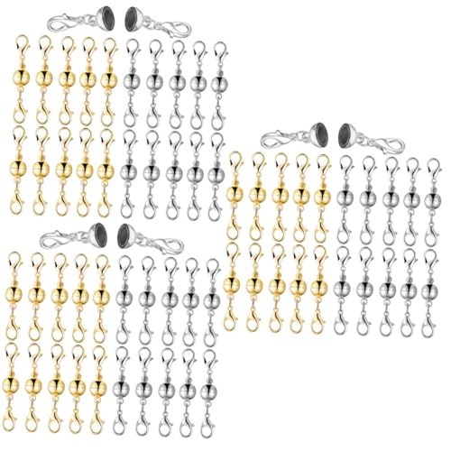 Housoutil 60 Stück Magnetverschluss Schmuckverbinder Teiliges Armband Ketten Verschlüsse in Gold und Silber mit Sicherem Verschluss für Halsketten und Schmuckherstellung Housoutil 60 Stück Magnetverschluss Schmuckverbinder Teiliges Armband Ketten Verschlüsse in Gold und Silber mit Sicherem Verschluss für Halsketten und Schmuckherstellung von Housoutil