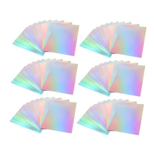 Housoutil 60 Stück Mirror Jam Scrapbook Farbiges Bastelpapier Origami Folienpapier Schillernder Spiegelkarton Metallischer Karton Metallischer Karton Posterpapier Farbiges Papier Metall von Housoutil