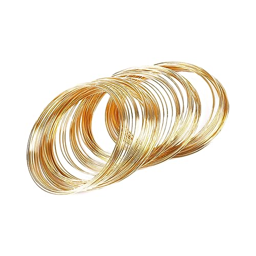 Housoutil 60 Stück Schmuckdraht Goldfarben Biegeringe für Diy Armbänder Halsketten Ringe Metalllegierung Hautfreundlich Leicht Tragbar für Schmuckherstellung und Handwerk von Housoutil