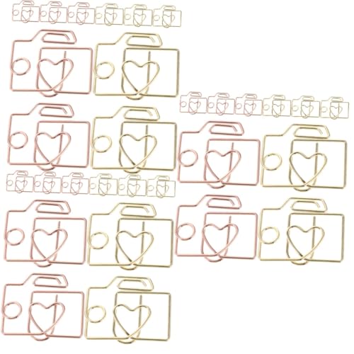 Housoutil 60 Stück Teiliges Kreative Metallclips Gold und Roségold Einzigartige Formen Dekorative Büroklammern für Diy Lesezeichen Fotos und Karten Praktisch für Büro und Zuhause von Housoutil