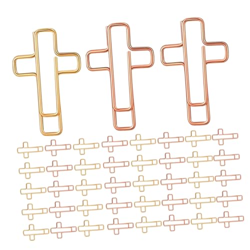 Housoutil 60 Stück Teiliges Kreuz Büroklammer Metall Lesezeichen für Bibel Journal Dokumentenorganisation Kleine Niedliche Büroklammern in Gold und Roségold für Büro Schule Zuhause Housoutil 60 Stück Teiliges Kreuz Büroklammer Metall Lesezeichen für Bibel Journal Dokumentenorganisation Kleine Niedliche Büroklammern in Gold und Roségold für Büro Schule Zuhause von Housoutil