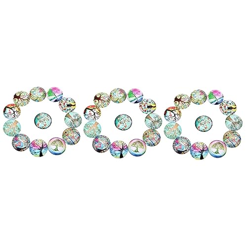 Housoutil 60 Stück Teiliges Runde Cabochons Bunte DIY Schmuck Patches Baum Kreative Glasaufkleber für Schmuckherstellung und Bastelprojekte von Housoutil