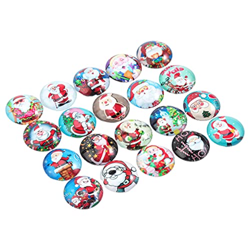 Housoutil 60 Stück Weihnachts Cabochons Bunte Glasstein Sticker Patch für Diy Schmuck Basteln Armband Halskette Fotoanhänger Weihnachtsdeko Kreative Geschenkideen von Housoutil