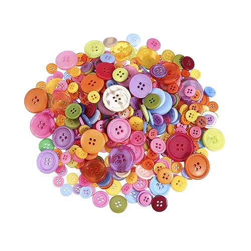 Housoutil 600 Stück Mischknöpfe Resin Runde und Knöpfe für Bastelprojekte Dekoration und Scrapbooking Vielseitig Einsetzbar und Langlebig von Housoutil