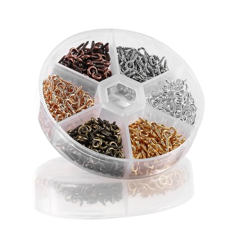 Housoutil 600 Stück Schraubösen Haken für DIY Schmuck Rostfreies Material für Armbänder Ohrringe und Bastelarbeiten von Housoutil