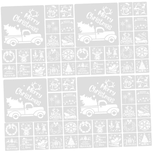 Housoutil 64 Blatt Teiliges Wiederverwendbare Weihnachts Schablonen aus Langlebigem für DIY Spray und Malvorlagen für Fenster und Wanddekoration Weihnachten Housoutil 64 Blatt Teiliges Wiederverwendbare Weihnachts Schablonen aus Langlebigem für DIY Spray und Malvorlagen für Fenster und Wanddekoration Weihnachten von Housoutil
