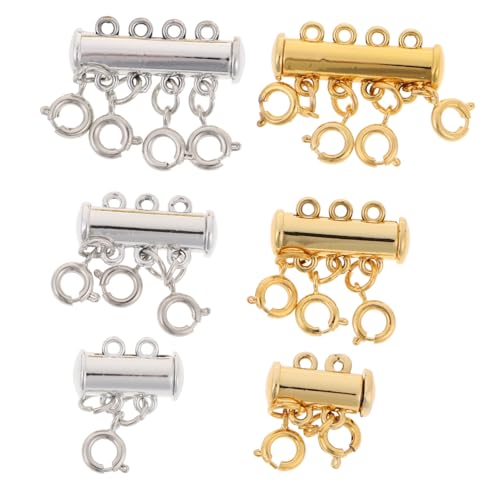 Housoutil 6Stücke Multifunktionale Magnetverschlüsse für Schmuck DIY Starke Feder Schnallen Silber für Armbänder und Halsketten Einfach zu Befestigen von Housoutil
