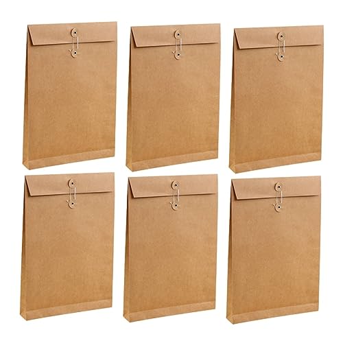 Housoutil 6Stücke Papierportfolio Braune Dokumententaschen für Büro und Schule Leicht Langlebig Organisieren von Unterlagen Multifunktionale Aufbewahrungstaschen von Housoutil