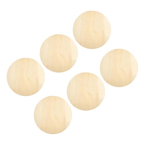 Housoutil 6Stücke Runde Naturholzscheiben Pappelholz Unvollendete Holzplatten für DIY Bastelprojekte Holzuntersetzer für Malerei und Weihnachtsdekoration von Housoutil