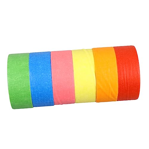 Housoutil 6Stücke Washi Tape Klebeband für Dekoration Rückstandsfrei Ablösbar für Scrapbooking DIY Projekte und Kinderaktivitäten Rot Orange Gelb von Housoutil