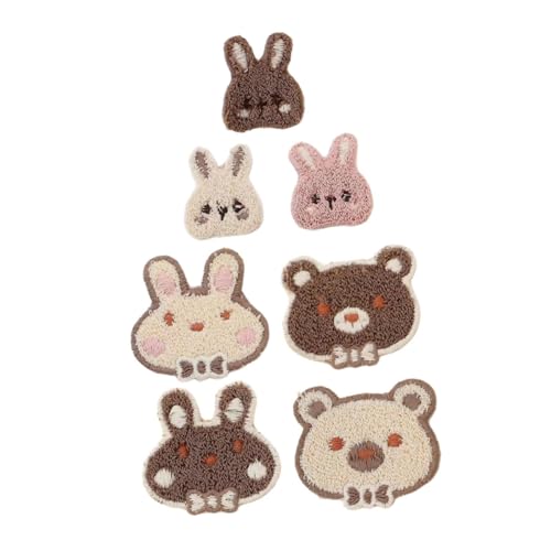 Housoutil 7 Stück Aufnäher Für Jacken Hasen Applikationen Kleidung Kawaii Rückseite – Jeanszubehör Kinderhüte DIY Cartoon Stoff Und Aufnäher Auf Kleidung Applikation von Housoutil