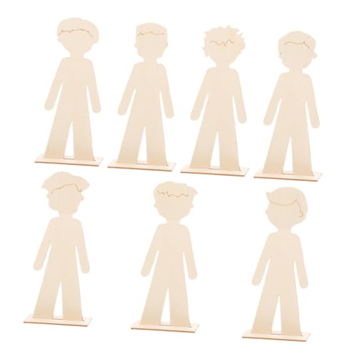 Housoutil 7 Stück Handgefertigte Jungenholzchips Schreibtischschild Holzverzierung Dekorative Malwerkzeuge Holzspäne Zum Malen Ornamente Aus Holzscheiben Holzhandwerk Beige von Housoutil