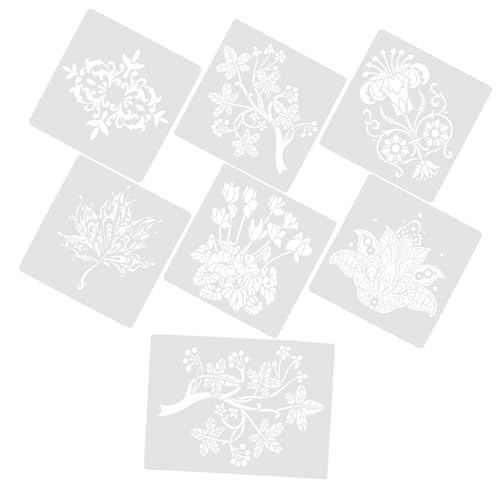 Housoutil 7 Stück Teiliges Diy Schablonen für Pflanzenmalerei Wiederverwendbare Malvorlagen für Dekoration Möbeln Wänden und Stoffen Scrapbooking und Bastelprojekte von Housoutil