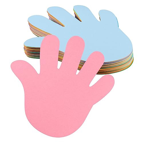 Housoutil 72 Stück DIY papierausschnitte Planke doppelseitiges Klebeband Staffelei Karton pailletten papierschere farbige Papierausschnitte Handflächenförmige Papierausschnitte von Housoutil