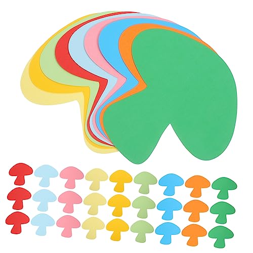 Housoutil 72 Stück Farbpapier Pilze kreativpapier papierschere scrapbbok decoupage Papierpilzformen Pinnwand-Papierausschnitte zarte Tapetenausschnitte Ausschnitte selber machen von Housoutil