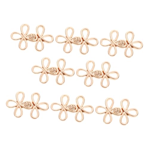 Housoutil 8 Paare Retro Metall Toggle Schnallen aus Langlebiger Zinklegierung für Mäntel und Kleider Vintage Chinesische Knotenverschluss Clips Einfach zu Nähen Robust und Vielseitig für DIY von Housoutil