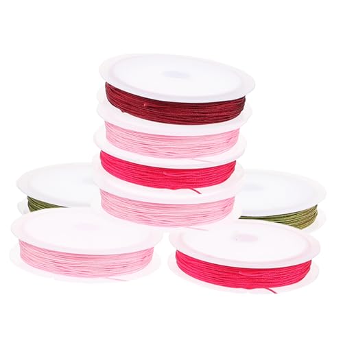 Housoutil 8 Rollen Chinlon Fäden für Schmuckherstellung DIY Perlenfädeln Zufällige Farben pro Langlebig für Bastelprojekte und Schmuckideen Zufällige Farbe von Housoutil