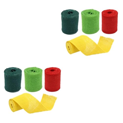 Housoutil 8 Rollen Weihnachten dekorierte Sackleinenrollen Fest Band für Verpackung Weihnachtsbänder Banddekor Hochzeit Handwerk Dekorate Hessisches Band Bastelband aus Spitze Juteband Housoutil 8 Rollen Weihnachten dekorierte Sackleinenrollen Fest Band für Verpackung Weihnachtsbänder Banddekor Hochzeit Handwerk Dekorate Hessisches Band Bastelband aus Spitze Juteband von Housoutil