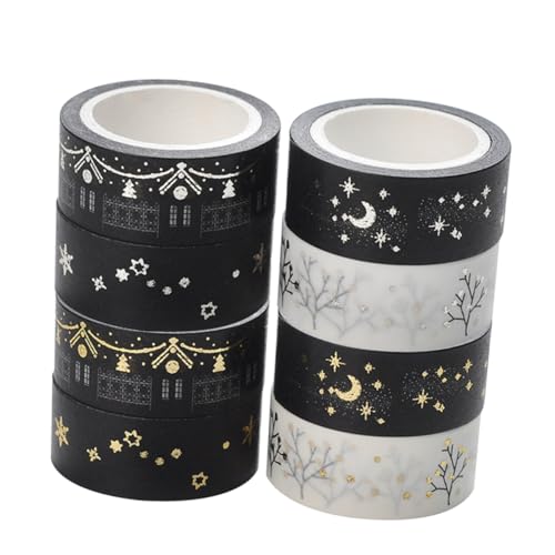 Housoutil 8 Stück Dekoratives Kleberpapier Vintage-Scrapbooking-Zubehör Dekoration Aufkleber Scrapbook-Zubehör Goldband Buchalbum Klebeband papierklebeband selber machen von Housoutil