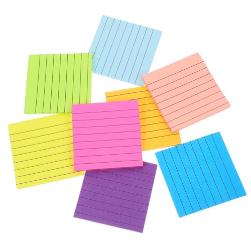 Housoutil 8 Stück Fluoresziernotizbuch Registerkarten sortiert klebrig Pads Form lebendig Schüler-Notizblöcke Klebestreifen selbstklebende Memo-Aufkleber Glatt schreibende Notizblöcke Papier von Housoutil