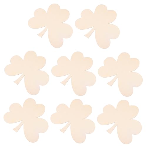Housoutil 8 Stück Holz Shamrock Dekoration Unlackierte Holzschneider für Patrick's Day für Bastelarbeiten Heim und Gartenverzierungen von Housoutil