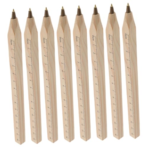 Housoutil 8 Stück Massivholzschild Stift Füllfederhalter aus Holz Holzstallplatzstift Vintage-Kugelschreiber lustiger Stift Holzarbeiten liefern Abenteuerstift Beige von Housoutil