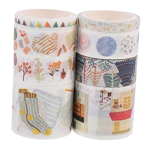 Housoutil 8 Stück Niedliches Diy Klebeband Papier Dekoration für Scrapbooking Fotoalben und Tagebücher pro für Kreative Bastelprojekte von Housoutil