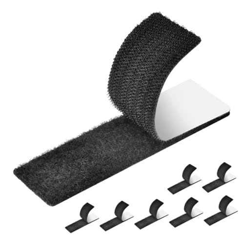 Housoutil 8 Stück Teiliges Doppelseitiges Klettpad Stark Haftend für Sofa Fixierung Selbstklebend Schwarz Langlebig für Heim Büro Küche Werkstatt von Housoutil
