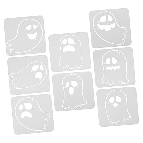 Housoutil 8 Stück Teiliges Halloween Schablonen Wiederverwendbare Sprüh und Malvorlagen Diy Wanddekoration Vielseitig für Scrapbooking Möbel Gruselige Halloween Deko von Housoutil